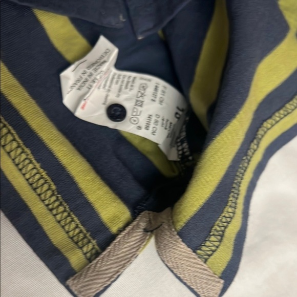 Blue and Yellow Striped Button Down Shirt with Long Sleeves - Picture 6 of 8